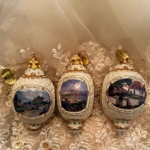 Irish Blessings Set of 3 New Bradford Editions 
Heirloom porcelain ornament 1999